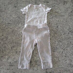 Carter's Cloud Onesie Cloud Island Gray Pants Light Pink Cloud Design Size 12M